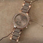 Elegant Rose Gold & Taupe Crystal Chronograph Women's Watch
